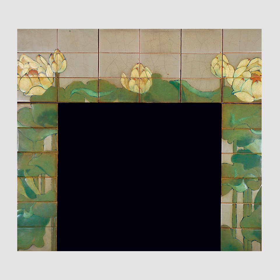 Waterlily mantel facing (no. A119), c. 1904