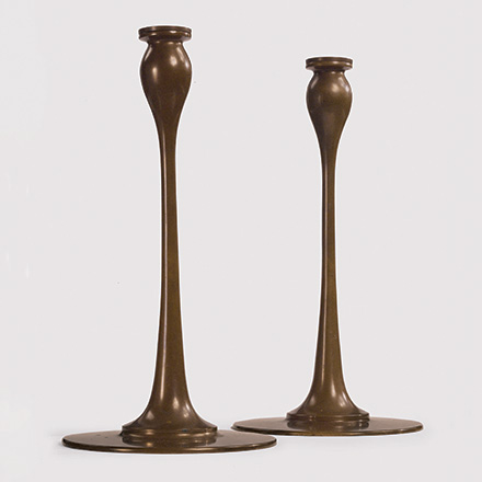 Fig. 2 - Robert Riddle Jarvie (American, 1865-1941), designer and maker, The Jarvie Shop, Chicago, IL, Iota candlesticks, c. 1905-1911, bronze. Two Red Roses Foundation Collection.